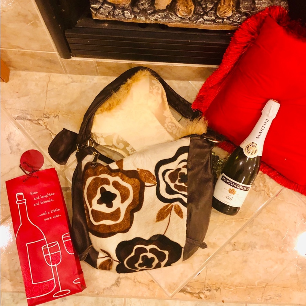 MARCO BUGGIANI GENUINE CALF HAIR BAG (Italy)